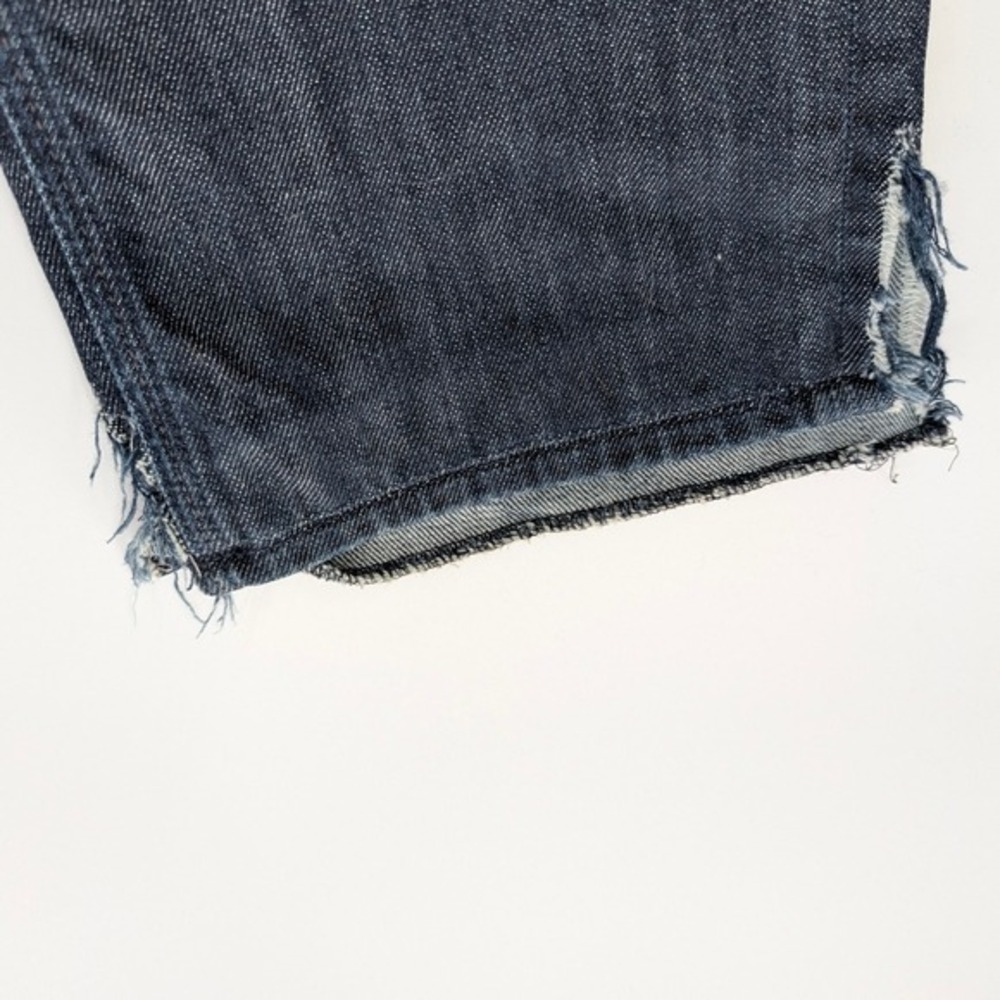 7 For All Mankind Slouchy Jeans Mens 34 Dark Wash Button Fly Frayed Hem - Picture 9 of 16